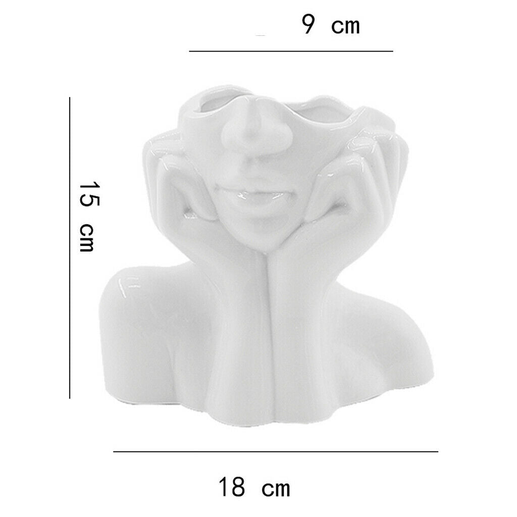 Girl Form Head Face Vase Head Shaped Vase Small Office Decor Party Gift
