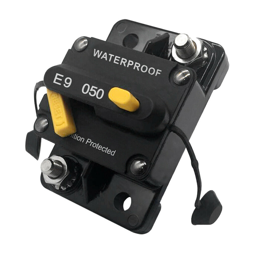 Waterproof Inline 12V Auto Waterproof 50-AMP Circuit Breaker Manual Reset