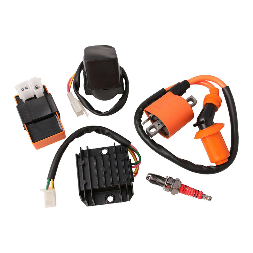 Ignition Coil Solenoid Relay spark Set fits for Go Kart GY6 50cc 125cc 150cc