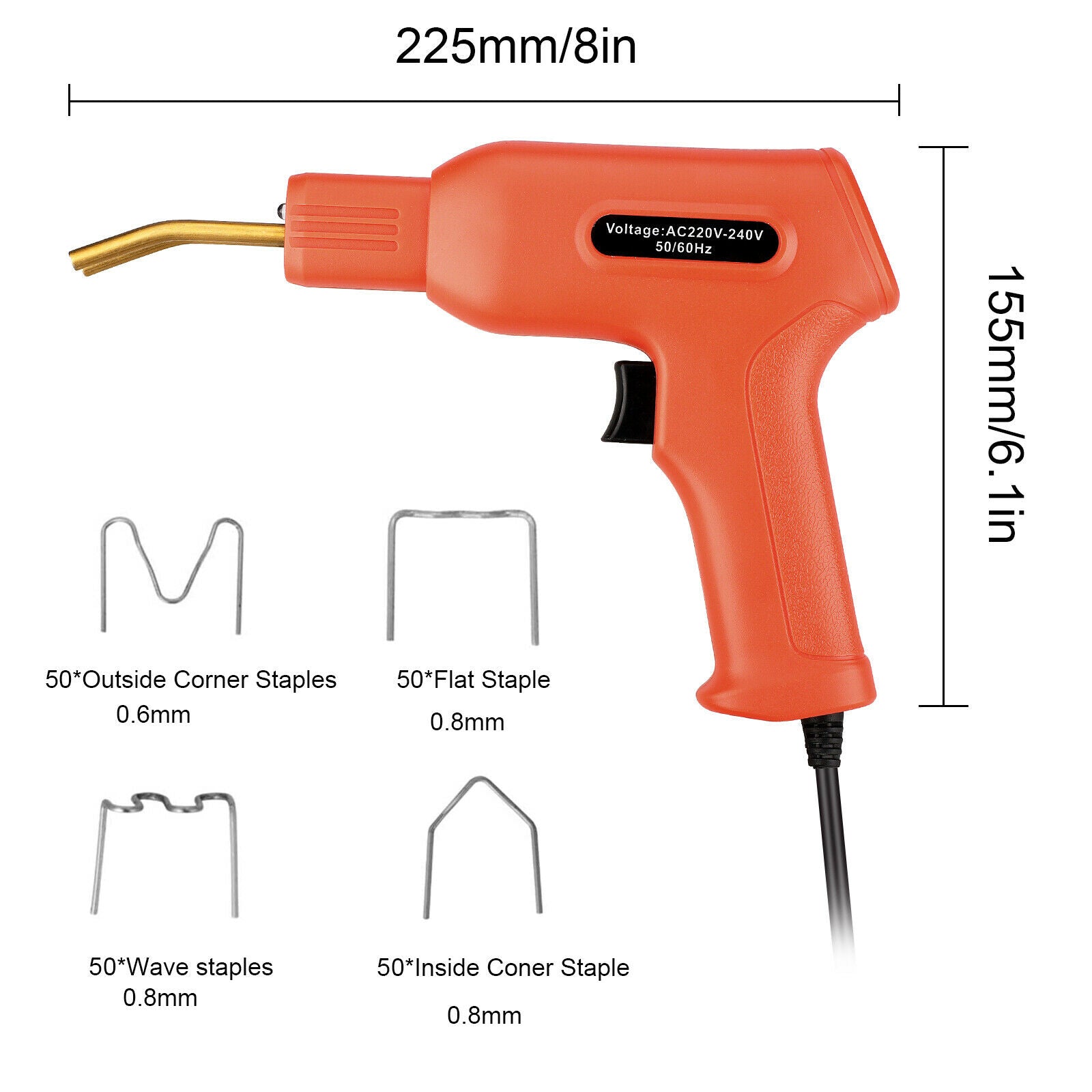 Handy Plastic Welder Car Bumper Welder Gun with Staples Kit Garage Tool 110V