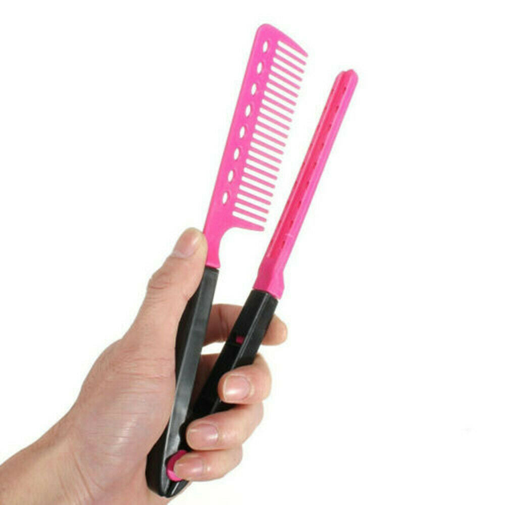 V-TYPE Straightening Hair Comb Brush Flat Dryer Styling Tool Hairdressing DIY US