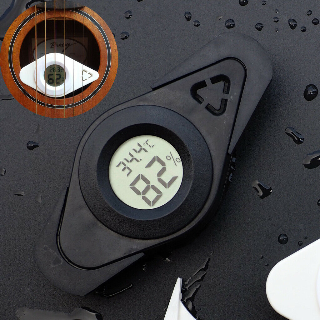 Digital humidity temperature display guitar thermometer humidifier
