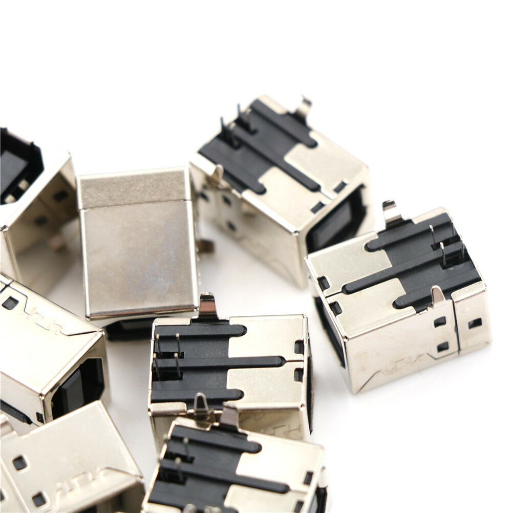 10Pcs USB Female Type-B Port 4-Pin Right Angle PCB DIP Jack Socket_shY tHSJCA