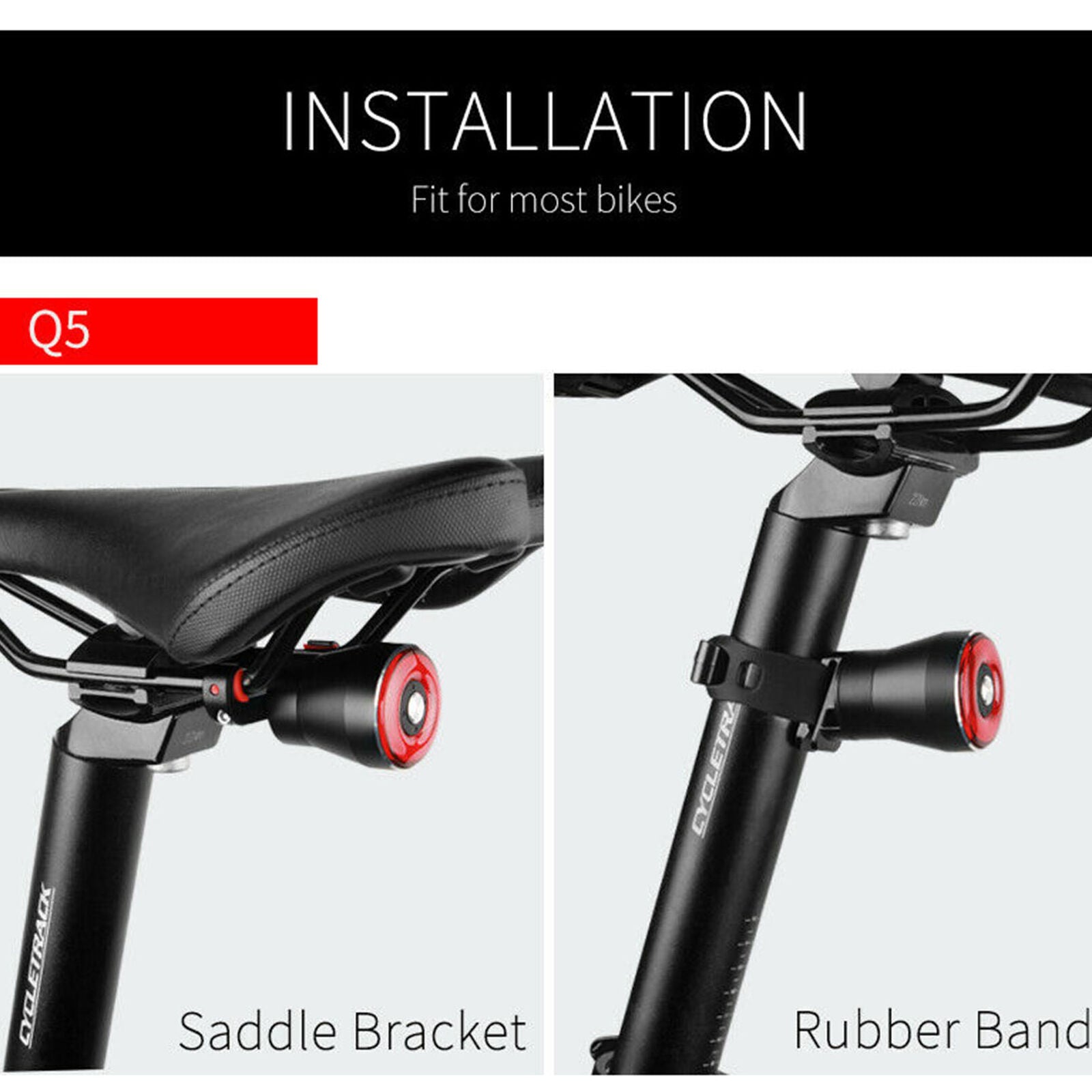 Smart BrakingTaillight Waterproof Bike USB LED Bicycle Lamp Saddle Rear Light