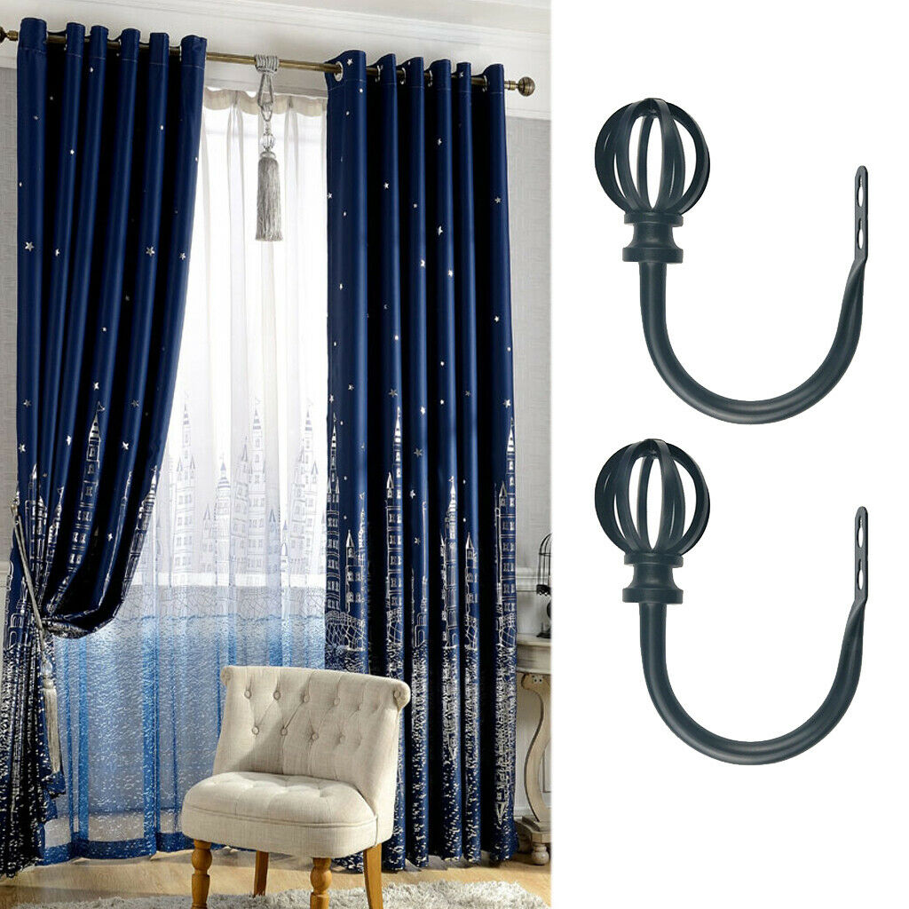 2pcs Walll-mounted Curtain Holdback Hook Drapery Tieback Hanger for Drapes