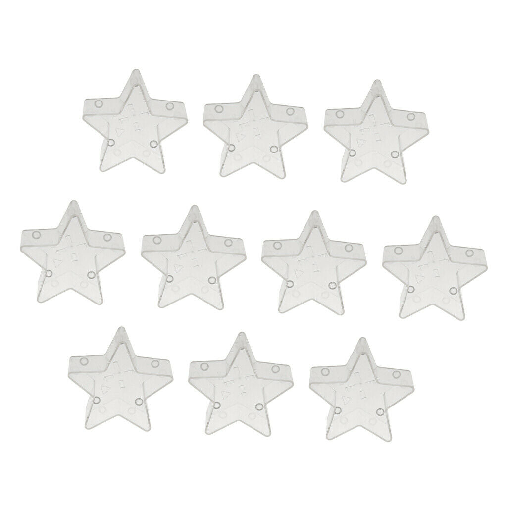 10pcs Clear Plastic Tealight Cups Star Candle Shape Mold Wax