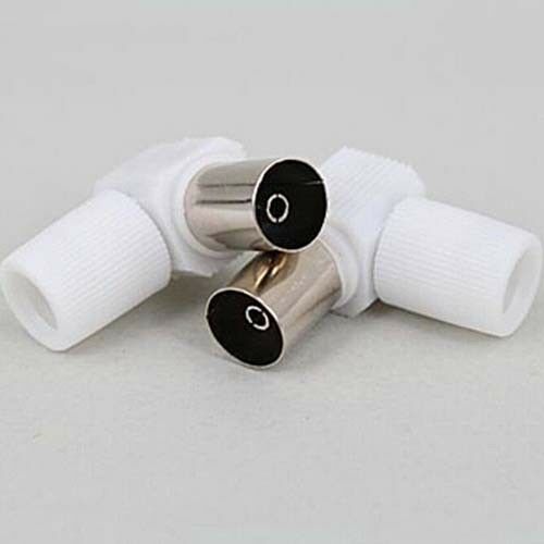 Right Angle RF Coaxial TV Aerial Female Connector Plug, 90 Degrees Freeview COAX