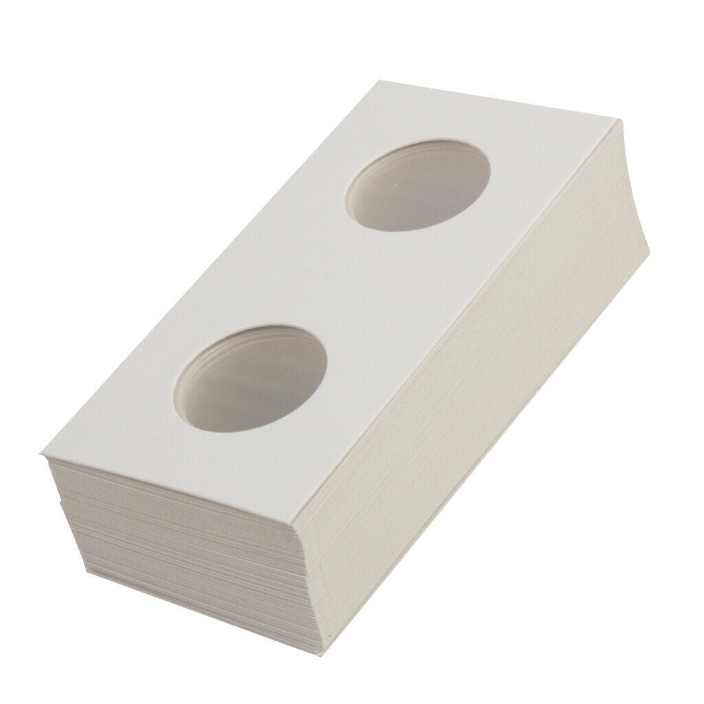100X Cardboard Coin Holders Flips Mylar Collection Supply 29/27.5mm White
