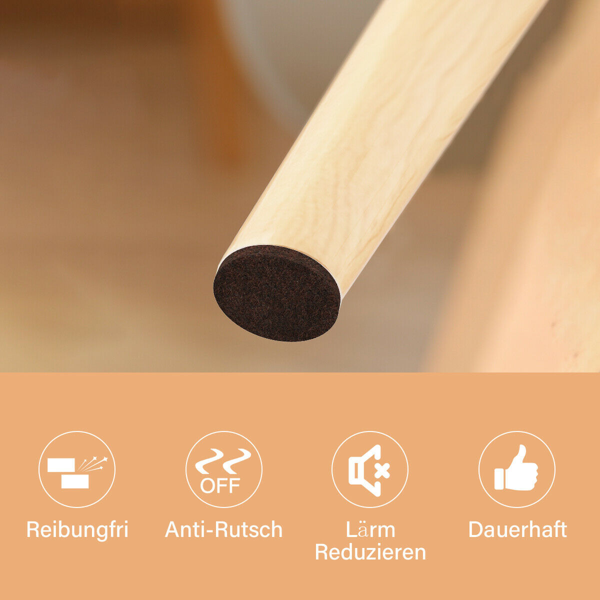 Brown Self-Stick Furniture Felt Pads 1 inch for Hard Surfaces 160 pieces one
