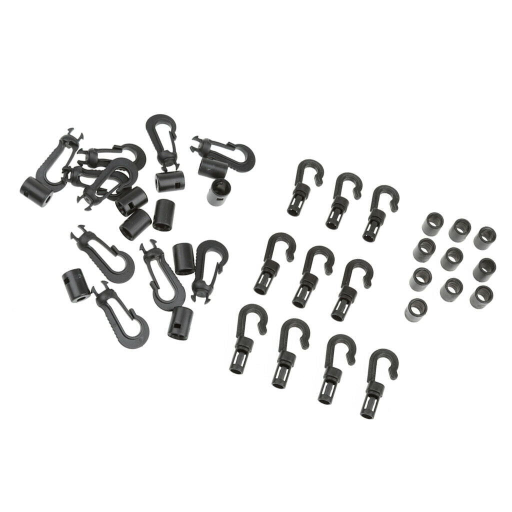 20 Pieces Kayak Canoe Boat Lashing J Hooks & Shock Cord Ends Bungee Kit