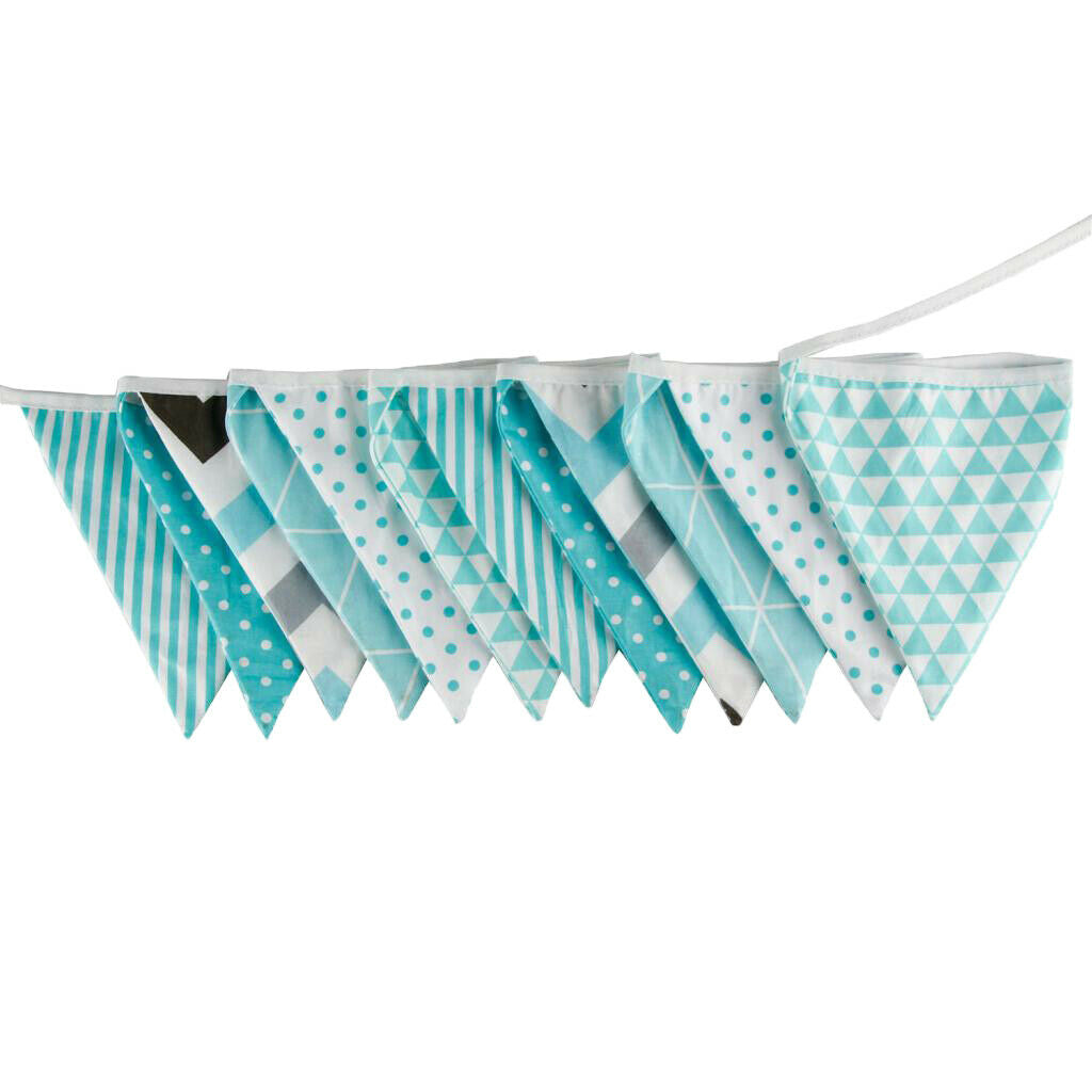 Bunting Flag Banner Pennant Garland Triangle Flags Birthday Party Blue