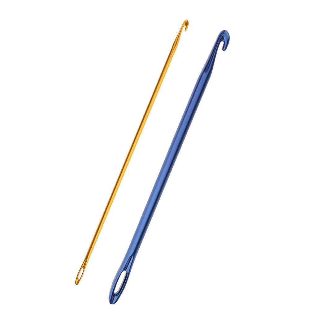 2Pcs 2.75mm 6mm Aluminum TUNISIAN AFGHAN Crochet Hook Set for Hand Knitting