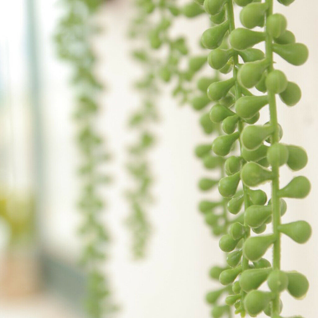2x Artificial Flower String of Pearls Wall Hanging Succulents Plants Green