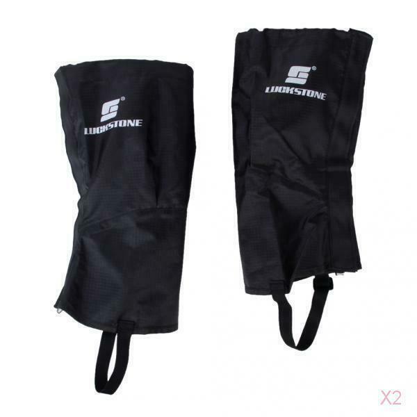 1 Pair Black Waterproof Hiking Climbing Snow Legging Gaiters Leg Covers - Large