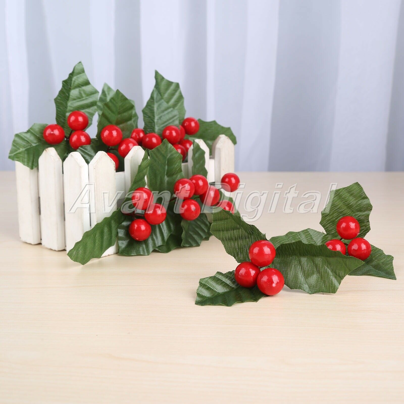 Decoration Wedding Artificial Leaf Holly Berries Party Silk Leaf Flowers 10Pcs
