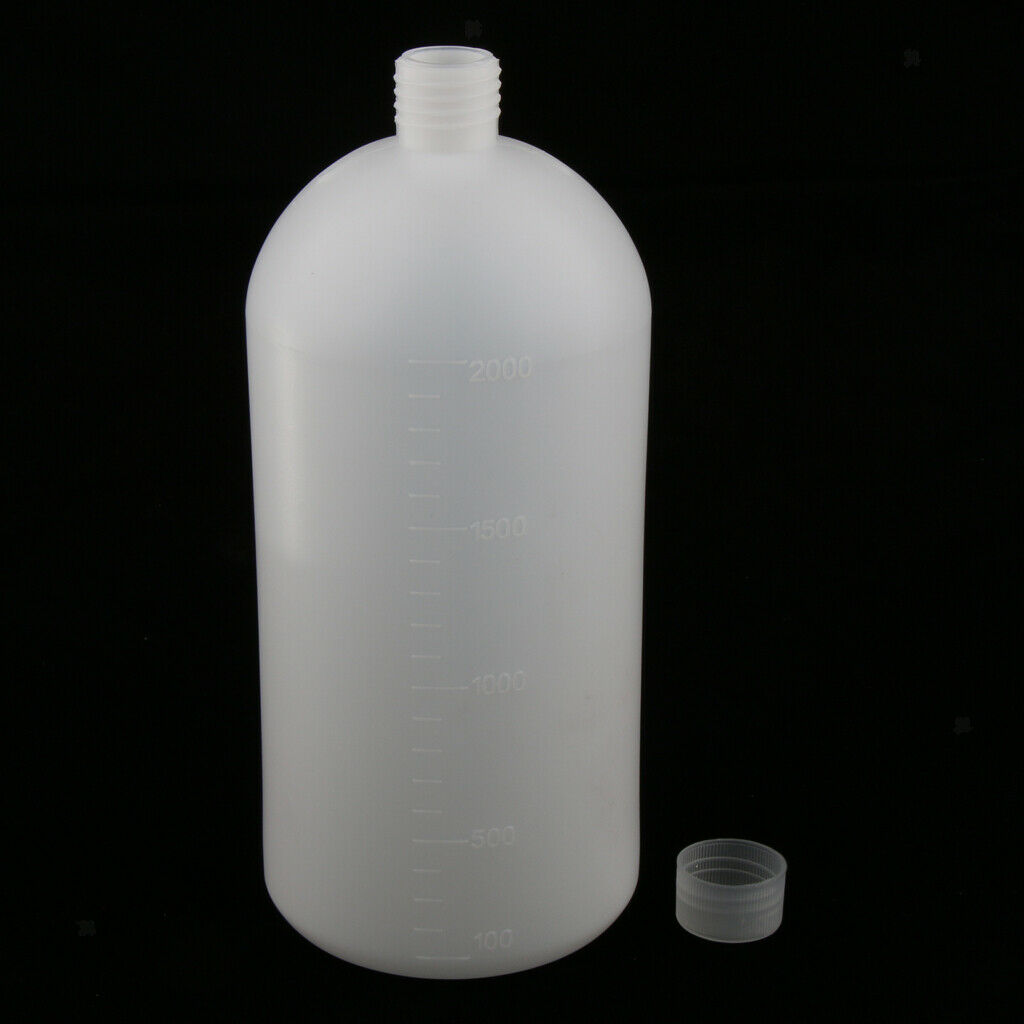 2Pcs 2000ml Plastic Lab Reagent Bottle Narrow Mouth Sample Sealling Bottle