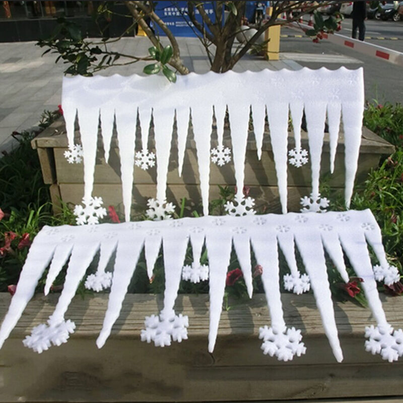 White Snowflake Ice Strip Xmas Christmas Decoration Ornament Festival Part.l8