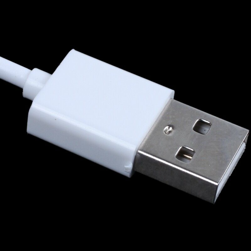 3.5mm Plug Audio AUX to USB 2.0 Plug Adapter Charging Cable 1M White R9O7O7