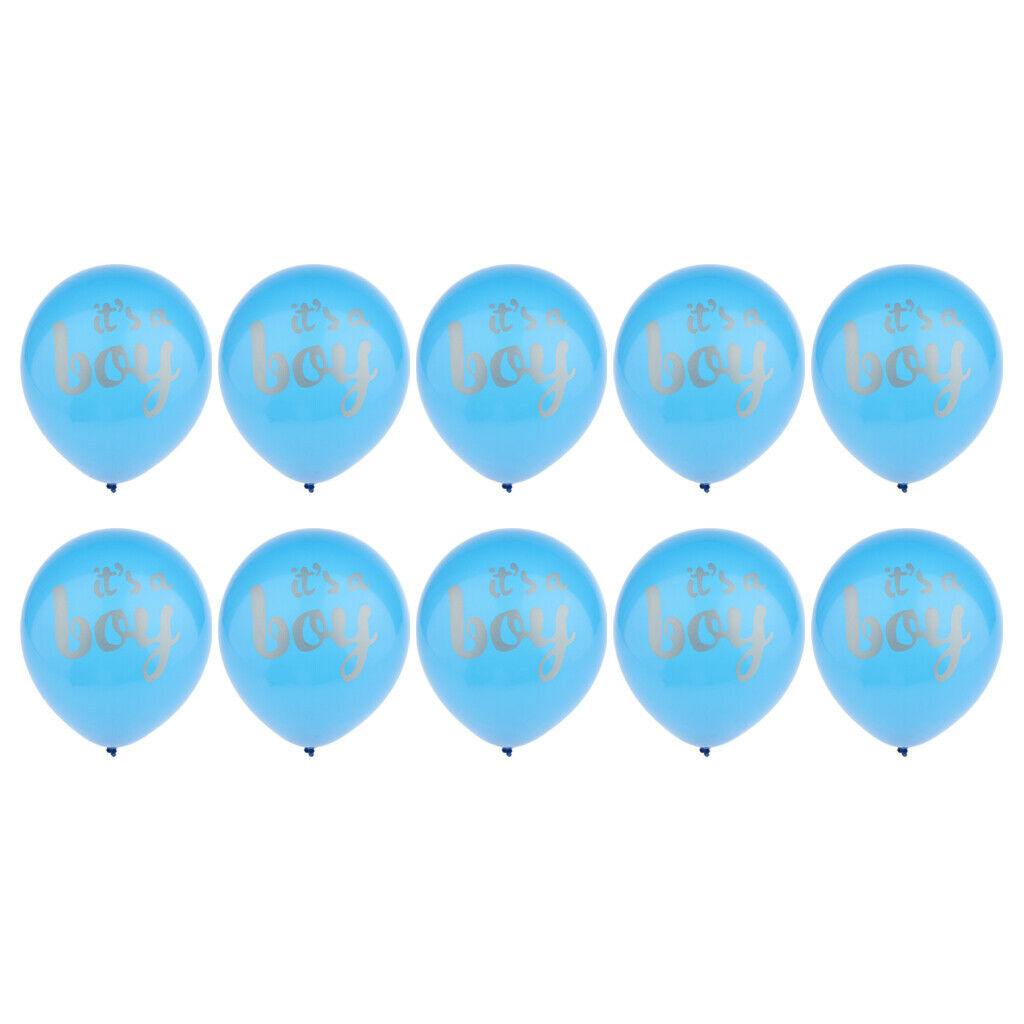 10x Blue It Is A Boy Baby Shower Balloons Gender Reveal Party Decoration