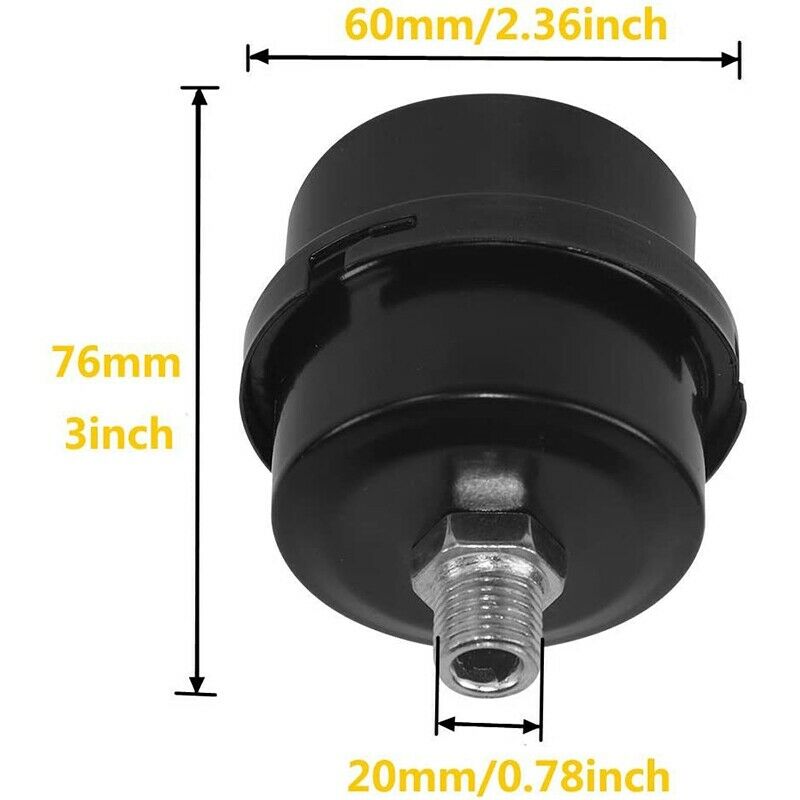 Air Compressor Filter 20mm 1/2 Inch PT Metal Air Compressor Intake Filter NoisF6