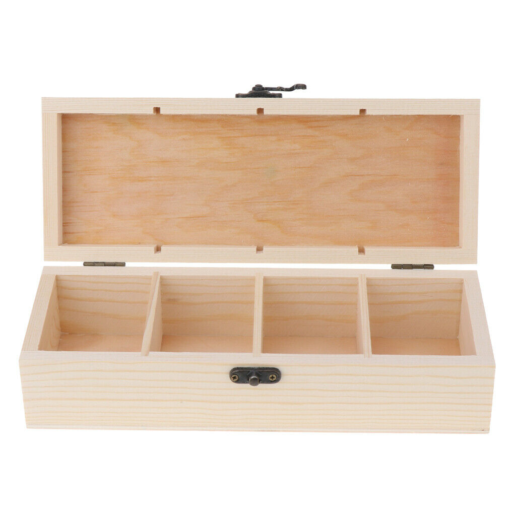 Wood Storage Box Retro Jewelry Holder Chest Container Ring Earring DIY Case