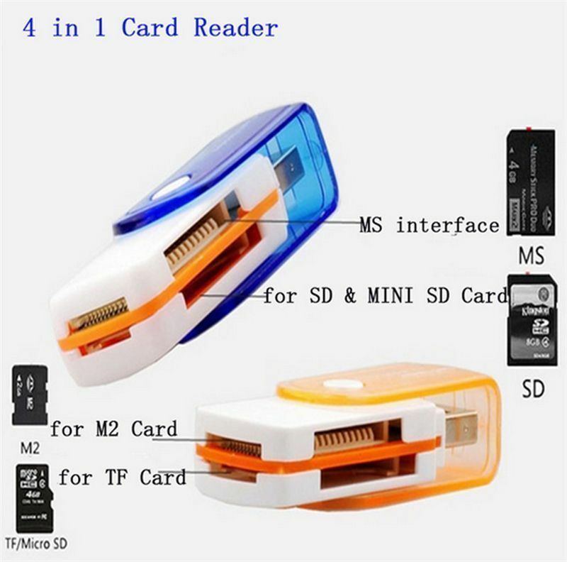 1Pcs Useful Portable 4in1 USB Memory Card High Speed Reader For MS TF Micro SD