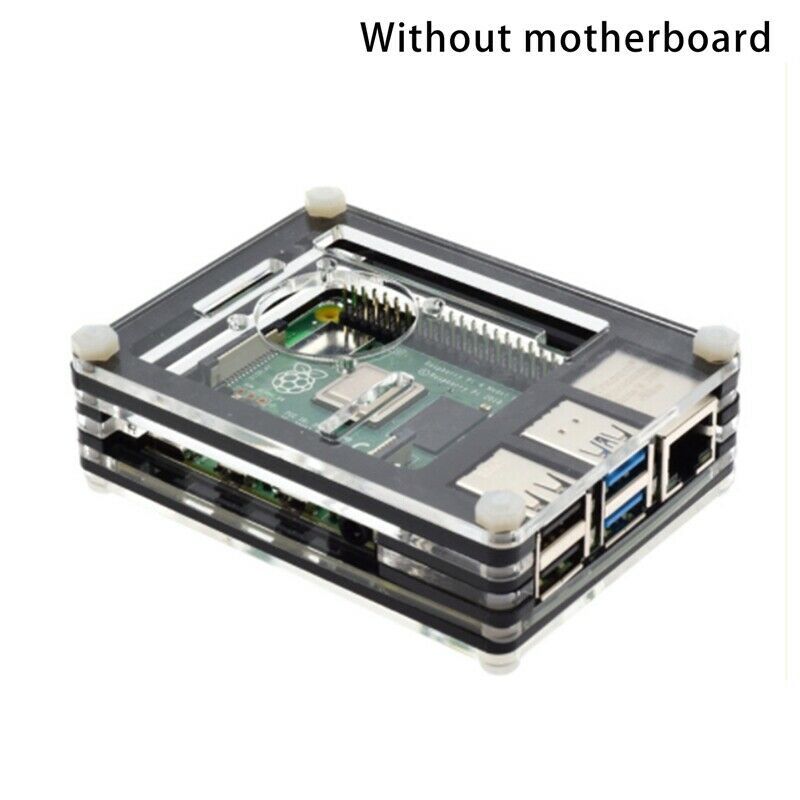 Suitable for Raspberry Pi 3 Case 9-Layer Acrylic Cover Case with Cooling Fan aG4
