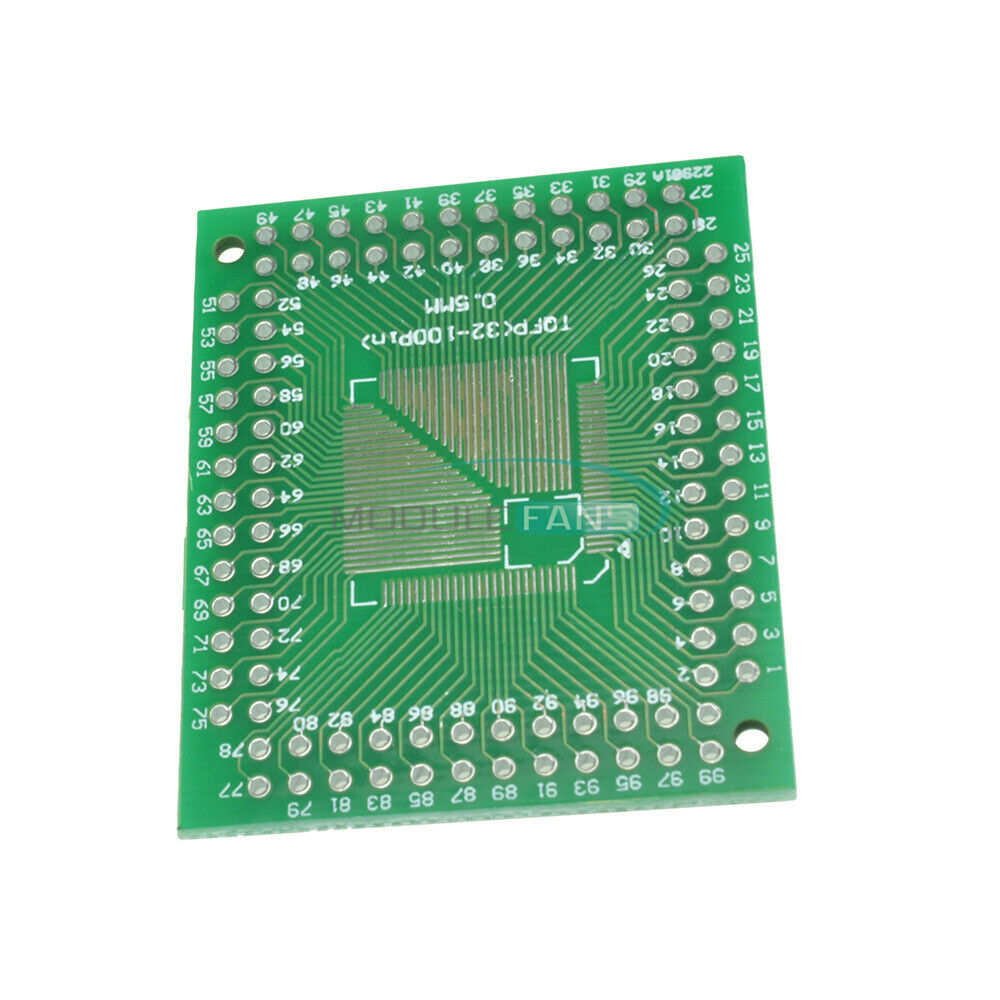 10PCS TQFP/QFP/LQFP/FQFP 32/44/64/80/100 To DIP PCB Board Adapter Converter