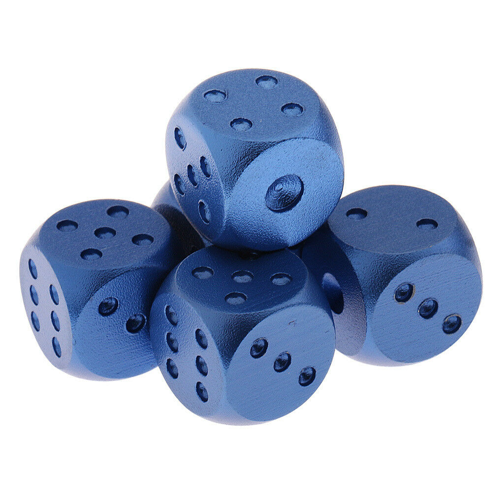 Alloy Poker Dice Metal Dice Party Drinking Game Dice Set   Toys Dark Blue
