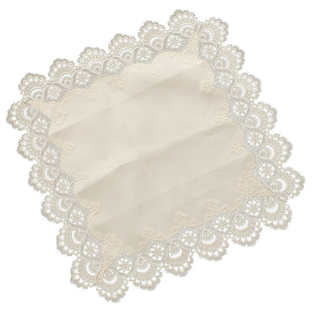 Multi-Purpose Lace Tablecloth Dinner Picnic Table Cloth Yellow 60X60cm