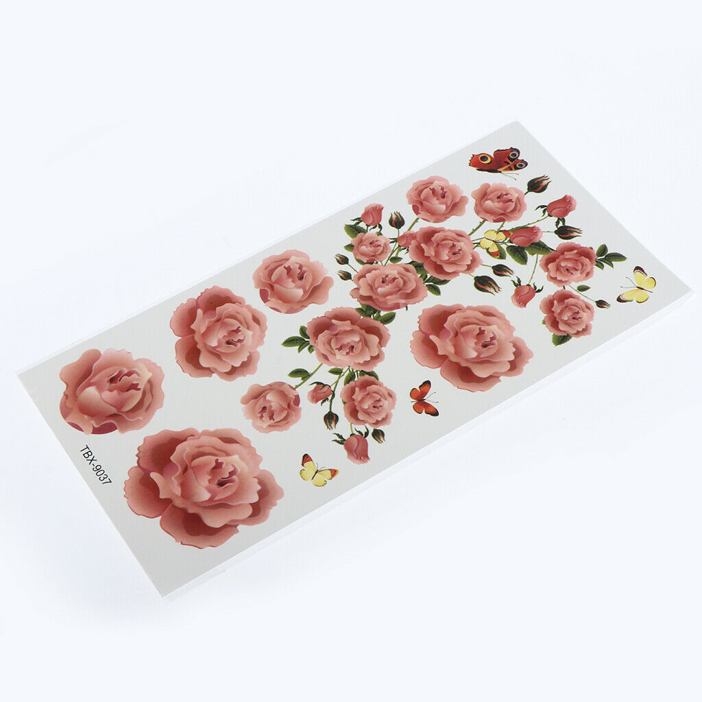 Pack of 10 Sheets Party Waterproof Flower Temporary Tattoo Stickers TBX-037