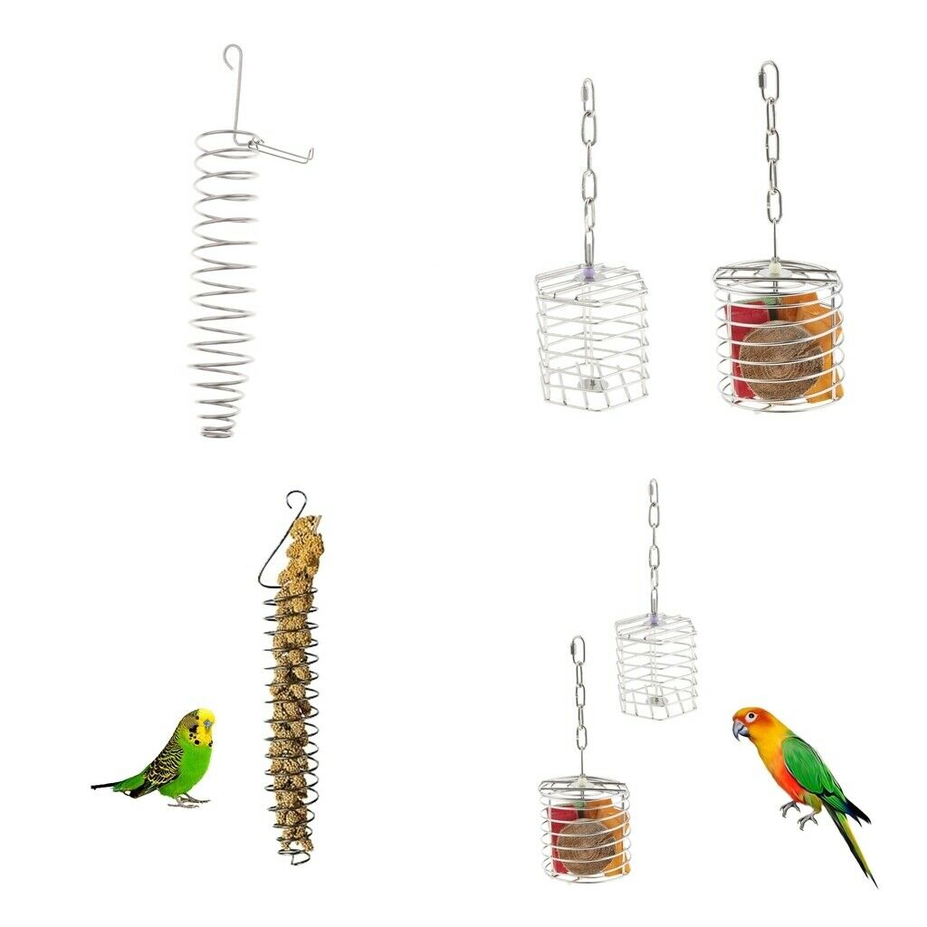 Parrot Food Fruits Basket Millet Feeding Device Bird Cage Feeder