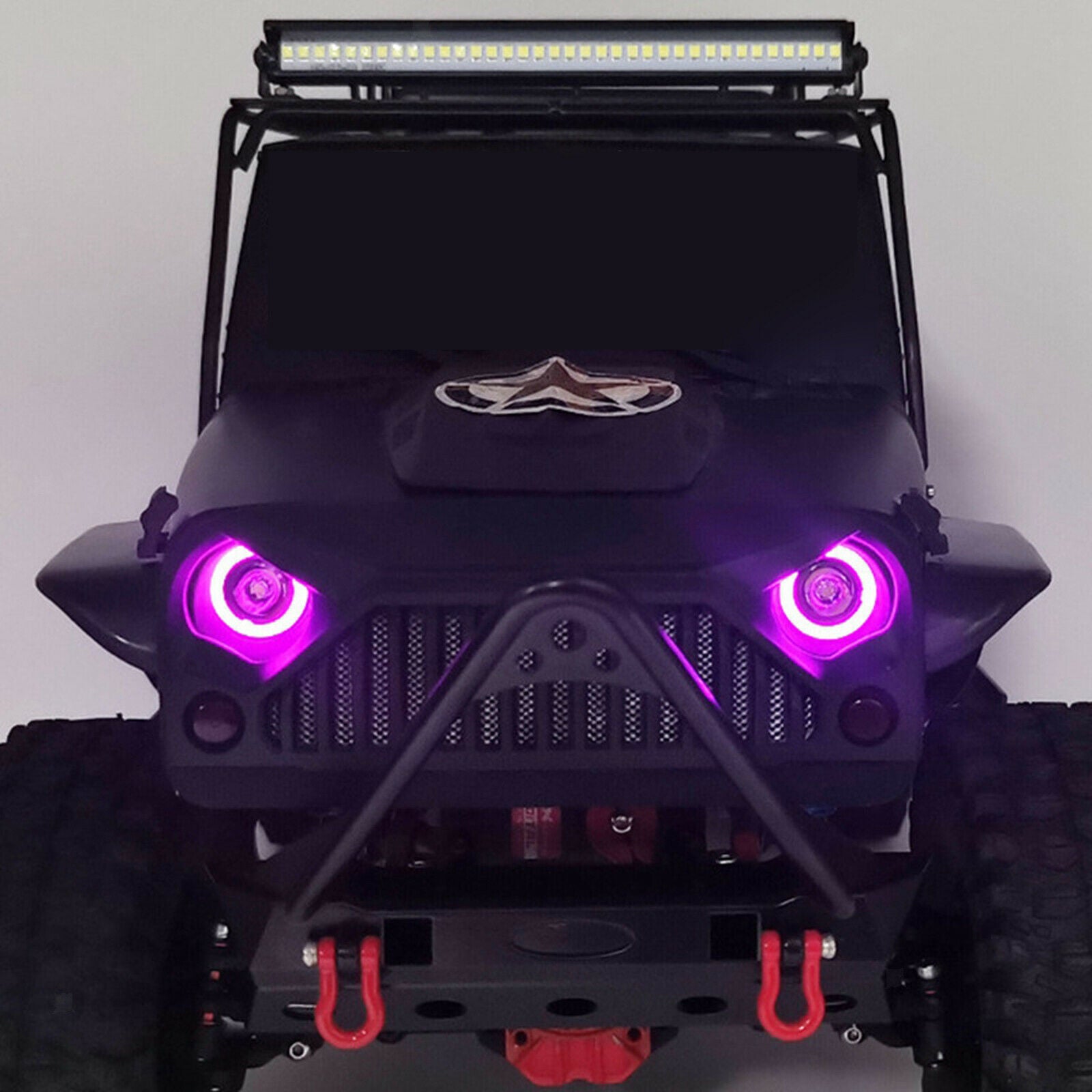 2LEDs RGB Headlights for SCX10 TRX4 D90 90047 1/10 Off-Road RC Crawler Parts
