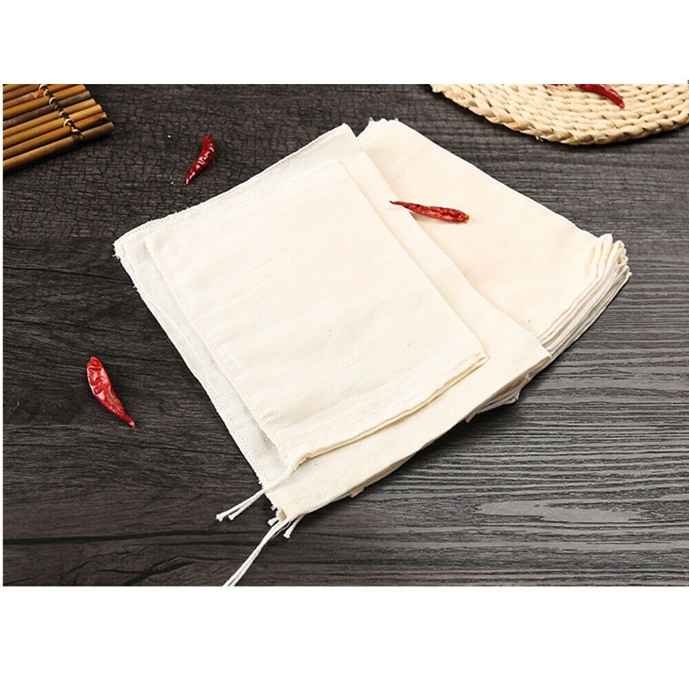 3* Cotton Nut Milk Bags Reusable Food Strainer Brew Coffee Juice Cheese Cloth ~
