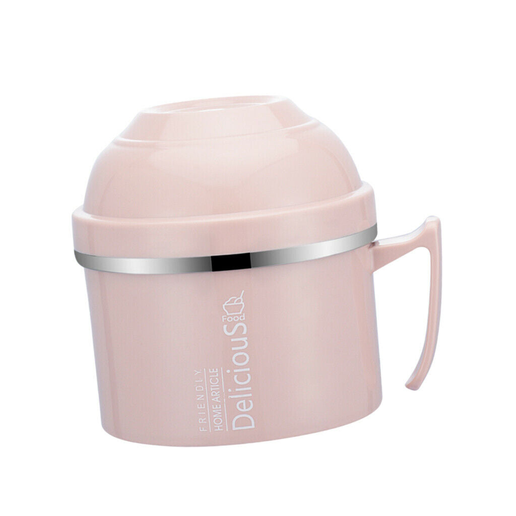 Stainless Steel 3 tier thermal bento Lunch Box Snack Cup With Soup Bowl Pink