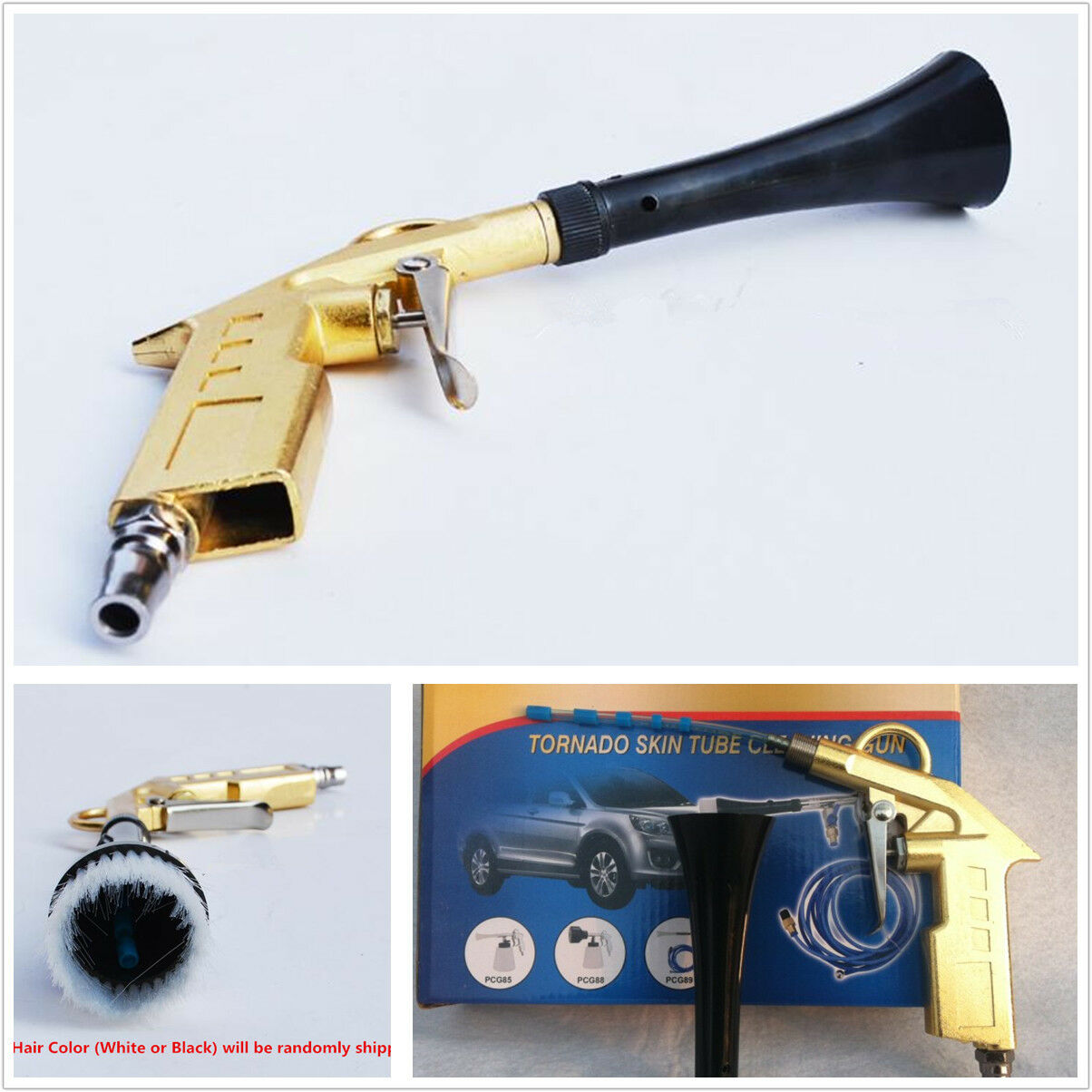 Car Auto Dry Cleaning Gun Brush Interior Clean Spray Tool For Vehicle Motorcycle
