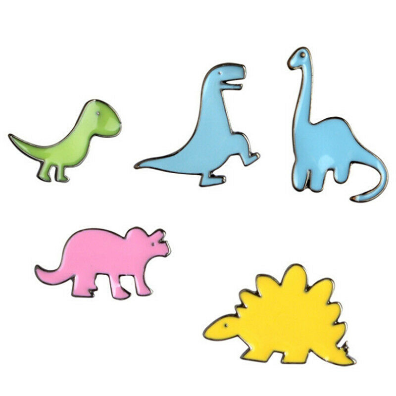 5x Cartoon Dinosaur Enamel Shirt Collar Pins Badge Corsage Brooch Jewelry GiftDD