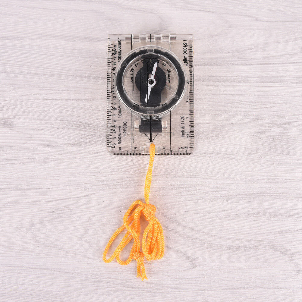 1pc portable fold compass mm inch travel baseplate ruler compass map BDAU