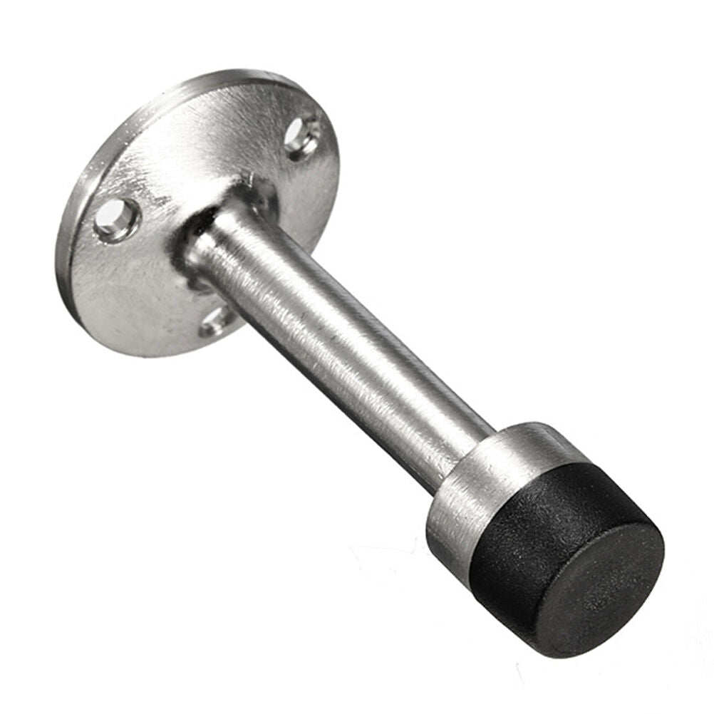 Cylinder Stainless Steel Door Stop Stopper Buffer Wall Mounted Fixed Rubbe.l8