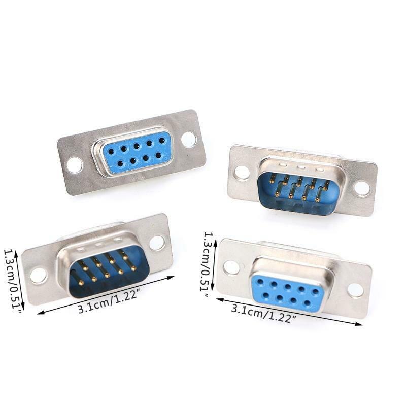 5Pairs DB9 Male and Female RS232 9 Pin Wire Solder Serial Port Plug Connectors