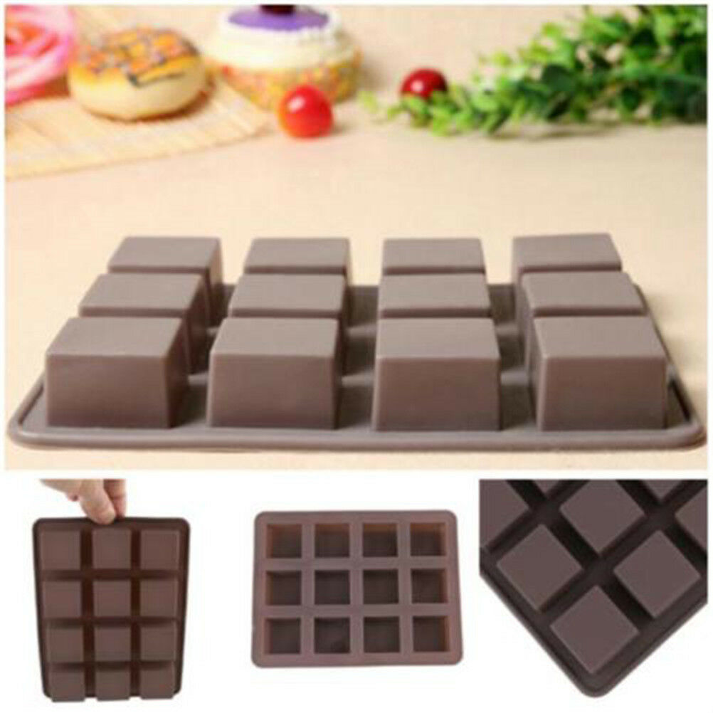 Bar Square Soap Silicone Mold DIY Chocolate Baking Cake Handmade Tool Moul.l8
