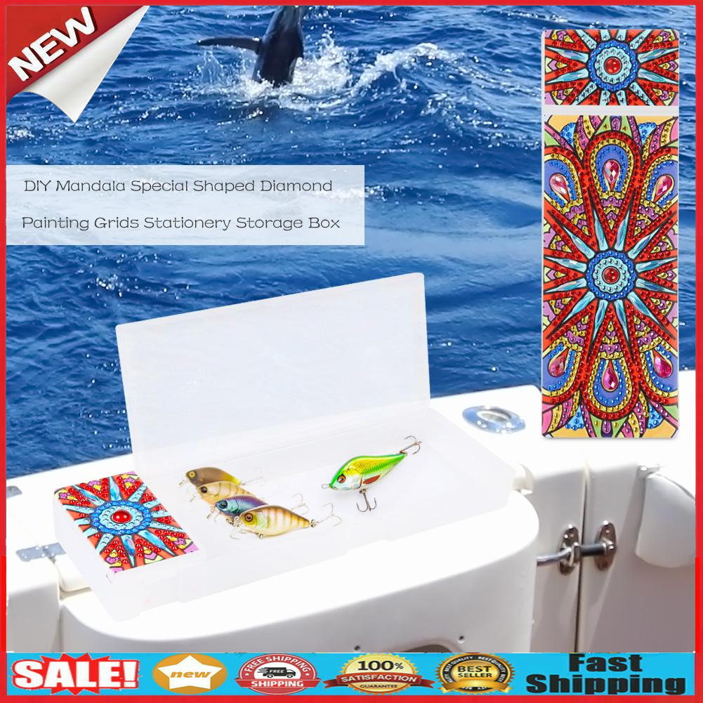 DIY Mandala Special Shaped Diamond Painting 2 Grids Students Pencil Case @