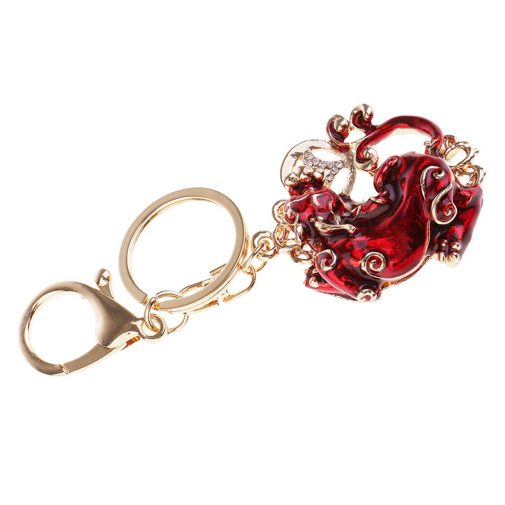 2Pcs/Set Pi Yao Metal Keychain Women Jewelry Keyring for Car Bag Decoration