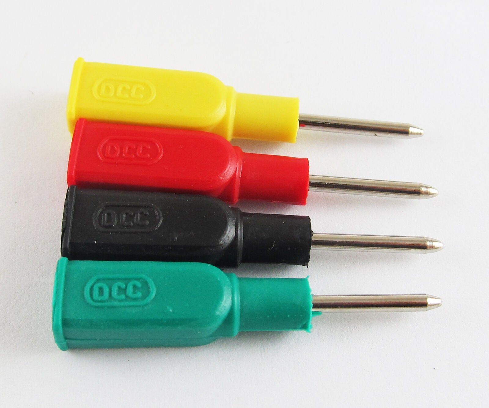 1set 4 Colors DCC Copper 4mm Banana Female Jack to 2mm Pin Tip Head Test Probes
