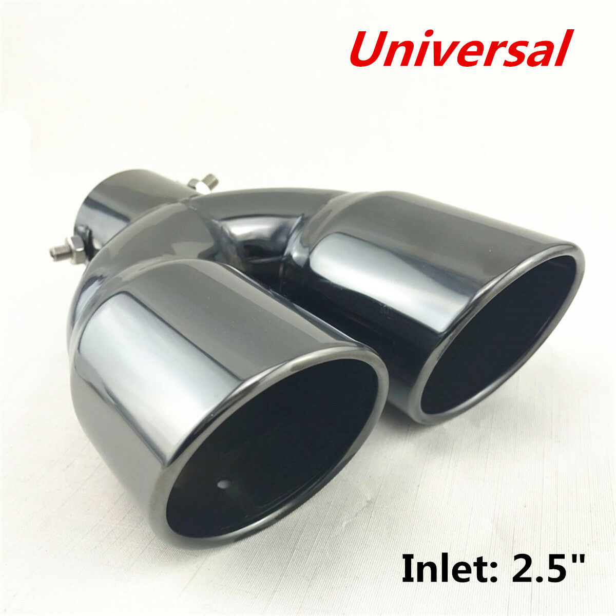 Universal Stainless Steel Round Dual Exhaust Tip 2.5" Inlet Muffler Tail Pipe