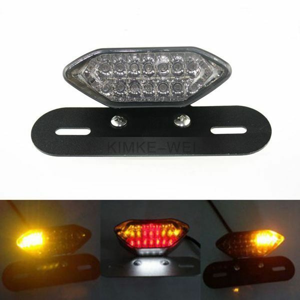 12V Smoke 20LED Motorcycle Turn Signal Brake License Plate Integrated Tail Light