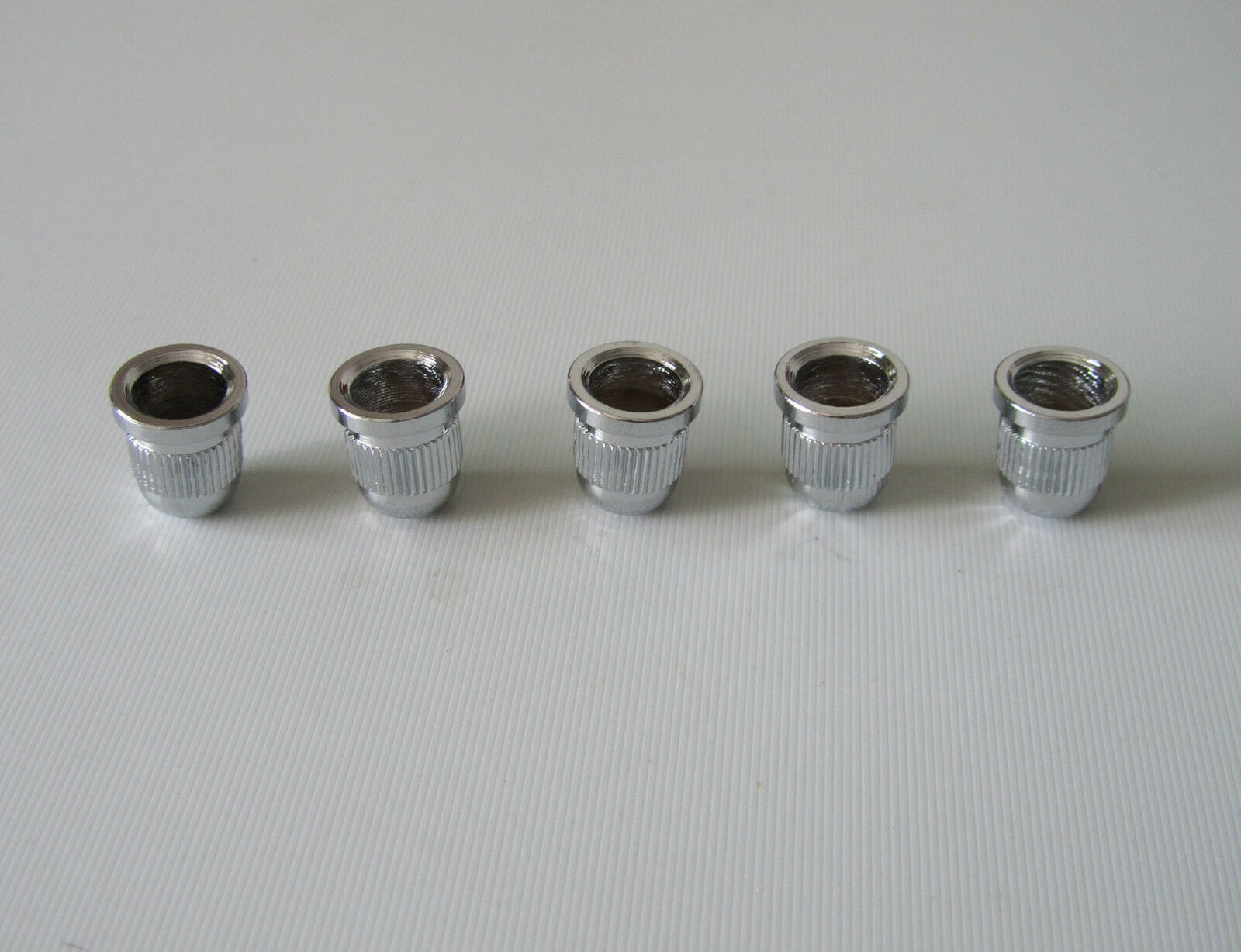 5x Chrome String Through Body 3/8" String Ferrules for 5 String Bass Guitar