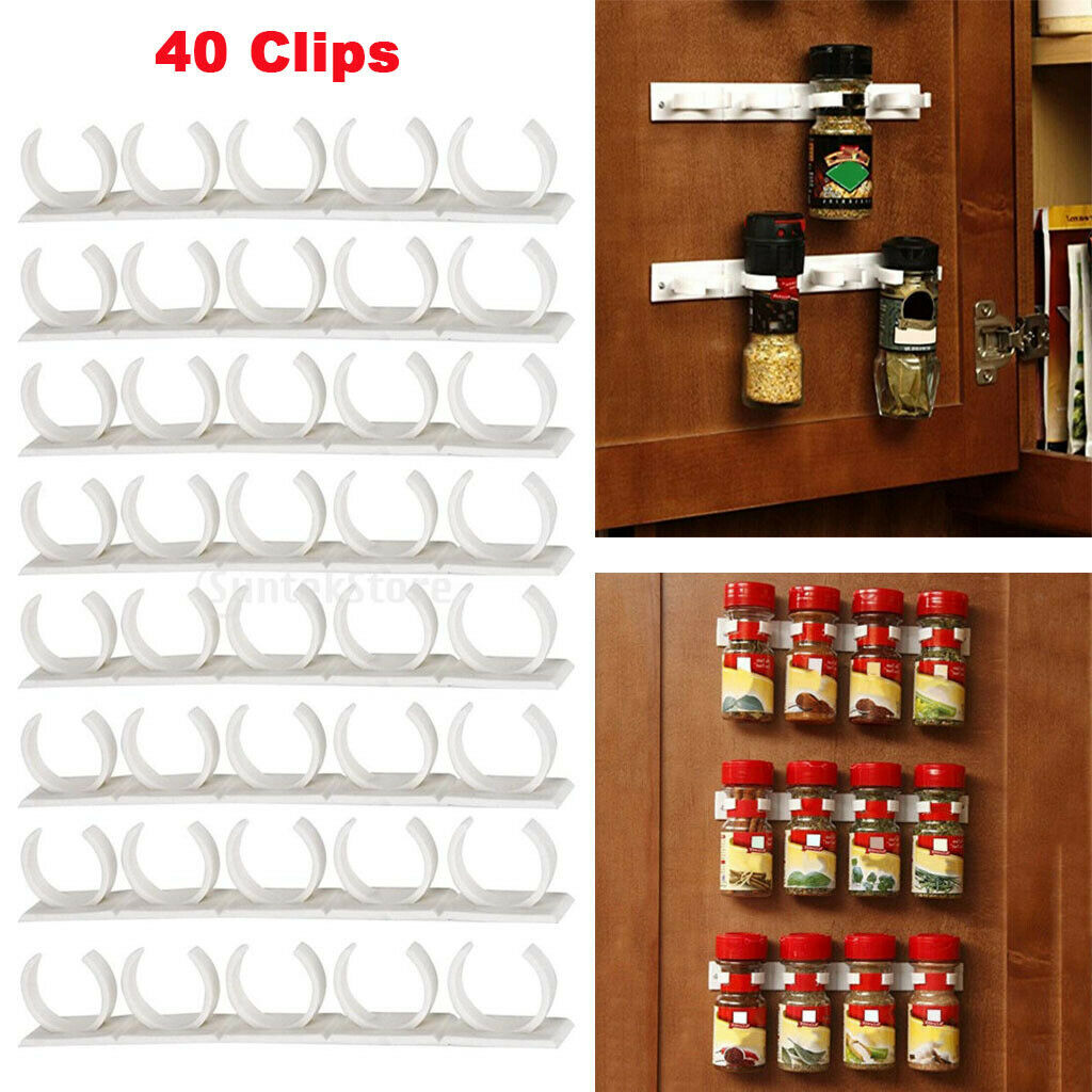 8 Pieces Grip Spice Racks for 20 Spice Jars Kitchen Space Saving Oragnizer