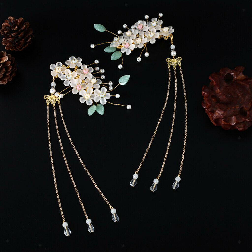 2 Pieces Female Hairpin Retro Hair Comb Tassel Hair Clasp Hair Accessories
