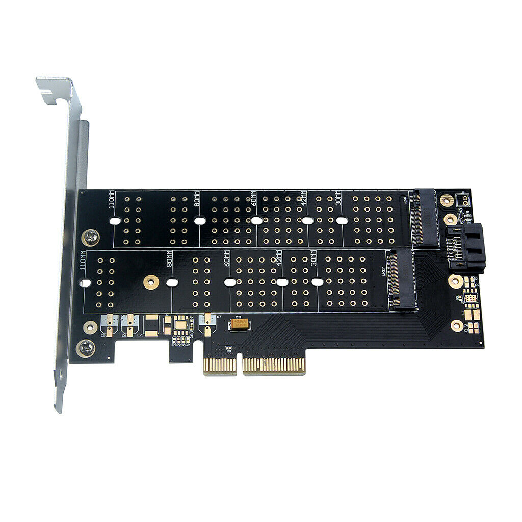 PCI-E 4X to M.2 SSD Adapter Card B-key + M-key M.2 + NVME Converter Card
